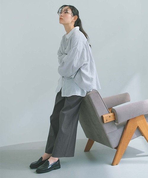 studio CLIP（スタディオクリップ）の「すっきりワイドストレートパンツ[プチ・プラスサイズあり]（その他パンツ・レディース・ネイビー/ライトグレー/ライトグリーン/ベージュ/その他3・MEDIUM/PF/LARGE/ﾌﾘｰ(L)）」の8枚目の写真