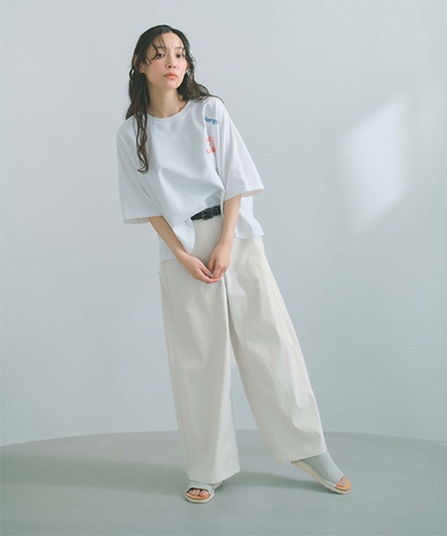 studio CLIP（スタディオクリップ）の「すっきりワイドストレートパンツ[プチ・プラスサイズあり]（その他パンツ・レディース・ネイビー/ライトグレー/ライトグリーン/ベージュ/その他3・MEDIUM/PF/LARGE/ﾌﾘｰ(L)）」の16枚目の写真