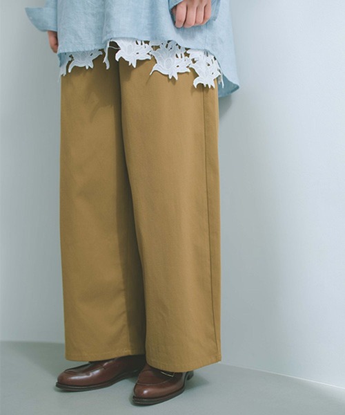 studio CLIP（スタディオクリップ）の「すっきりワイドストレートパンツ[プチ・プラスサイズあり]（その他パンツ・レディース・ネイビー/ライトグレー/ライトグリーン/ベージュ/その他3・MEDIUM/PF/LARGE/ﾌﾘｰ(L)）」の22枚目の写真