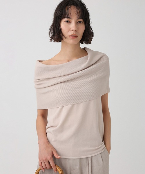 BABYLONE(バビロン)の「オフショル天竺ニット(ニット/セーター・レディース・ベージュ/カーキ・フリー)」の3枚目の写真