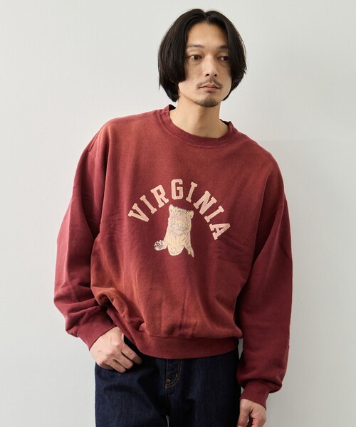 REMI RELIEF（レミレリーフ）の「【REMI RELIEF/レミレリーフ】NEW SP加工3飛び裏毛クルー(VIRGINIA)（スウェット・メンズ・グレー/ワイン・XL/L/M）」の2枚目の写真
