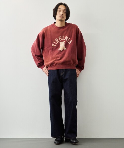 REMI RELIEF（レミレリーフ）の「【REMI RELIEF/レミレリーフ】NEW SP加工3飛び裏毛クルー(VIRGINIA)（スウェット・メンズ・グレー/ワイン・XL/L/M）」の6枚目の写真