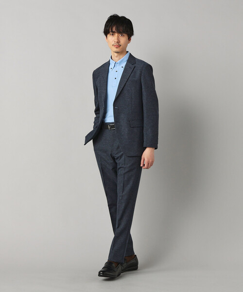 COMME CA MEN（コムサメン）の「【セットアップ対応】杢カラミ織 ドビー テーパードパンツ（その他パンツ・メンズ・ネイビー/グレー・M/L/S）」の8枚目の写真
