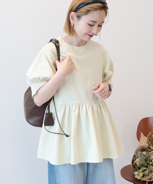 AMERICAN HOLIC（アメリカンホリック）の「【WEB限定】異素材切替ペプラムプルオーバー（その他トップス・レディース・ブラック/アイボリー/ライトベージュ・L/M）」の20枚目の写真