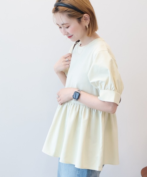 AMERICAN HOLIC（アメリカンホリック）の「【WEB限定】異素材切替ペプラムプルオーバー（その他トップス・レディース・ブラック/アイボリー/ライトベージュ・L/M）」の21枚目の写真