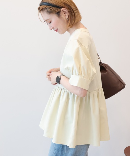 AMERICAN HOLIC（アメリカンホリック）の「【WEB限定】異素材切替ペプラムプルオーバー（その他トップス・レディース・ブラック/アイボリー/ライトベージュ・L/M）」の22枚目の写真