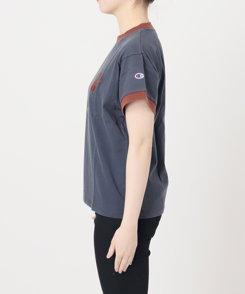 Champion(チャンピオン)の「別注【CHAMPION/チャンピオン】16/1 Jersey Ringer TEE(Tシャツ/カットソー・レディース・ネイビー/グリーン/ブラウン/アイボリー・LARGE/X-SMALL)」の17枚目の写真