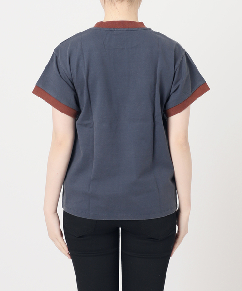 Champion(チャンピオン)の「別注【CHAMPION/チャンピオン】16/1 Jersey Ringer TEE(Tシャツ/カットソー・レディース・ネイビー/グリーン/ブラウン/アイボリー・LARGE/X-SMALL)」の18枚目の写真