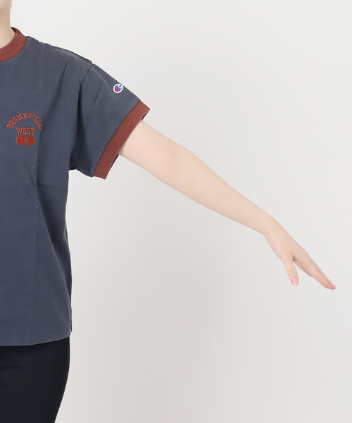 Champion(チャンピオン)の「別注【CHAMPION/チャンピオン】16/1 Jersey Ringer TEE(Tシャツ/カットソー・レディース・ネイビー/グリーン/ブラウン/アイボリー・LARGE/X-SMALL)」の20枚目の写真