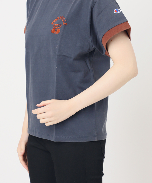 Champion(チャンピオン)の「別注【CHAMPION/チャンピオン】16/1 Jersey Ringer TEE(Tシャツ/カットソー・レディース・ネイビー/グリーン/ブラウン/アイボリー・LARGE/X-SMALL)」の21枚目の写真