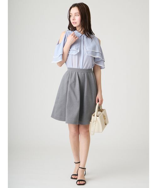CELFORD(セルフォード)の「【洗える】2WAYレーストリムケープブラウス(シャツ/ブラウス・レディース・ネイビー/サックスブルー/オフホワイト・F)」の7枚目の写真