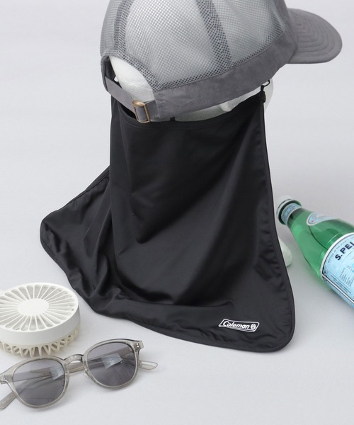 COLEMAN（コールマン）の「COOL＆UVカット ネックシェード（UVカット・接触冷感・吸水速乾） 帽子に取り付けられるシリーズ（ネックウォーマー/スヌード・メンズ・ブラック・FREE）」の3枚目の写真