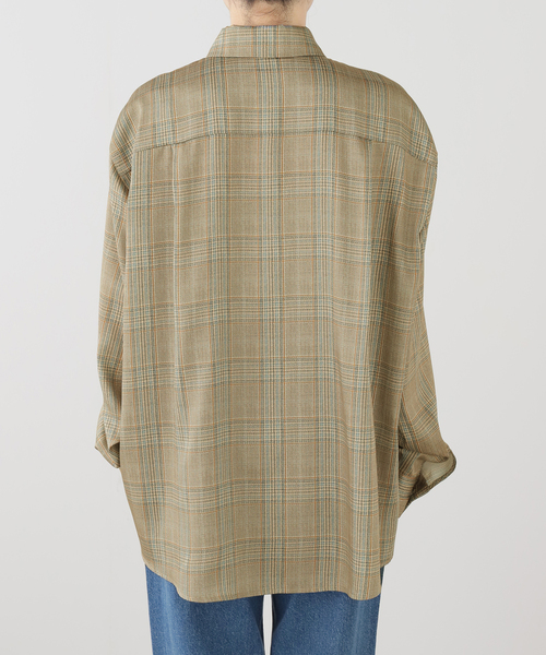 journal standard L'essage(ジャーナルスタンダードレサージュ)の「RECTO/レクト OVERSIZED VINTAGE CHECK SHIRT (BEIGE KHAKI) シャツ RW26SWST005KK(シャツ/ブラウス・レディース・ベージュ・SMALL)」の3枚目の写真