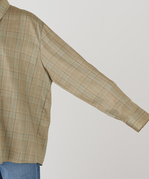 journal standard L'essage(ジャーナルスタンダードレサージュ)の「RECTO/レクト OVERSIZED VINTAGE CHECK SHIRT (BEIGE KHAKI) シャツ RW26SWST005KK(シャツ/ブラウス・レディース・ベージュ・SMALL)」の4枚目の写真