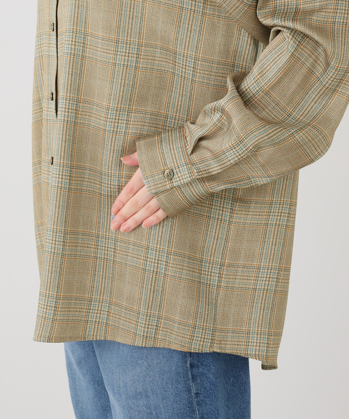 journal standard L'essage(ジャーナルスタンダードレサージュ)の「RECTO/レクト OVERSIZED VINTAGE CHECK SHIRT (BEIGE KHAKI) シャツ RW26SWST005KK(シャツ/ブラウス・レディース・ベージュ・SMALL)」の5枚目の写真