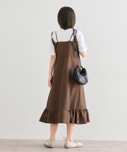 U by SPICK&SPAN(ユーバイスピックアンドスパン)の「Atelier Edition/アトリエ エディション FLOUNCE DETAIL DRESS(ワンピース・レディース・ブラウン/アイボリー・MEDIUM)」の10枚目の写真