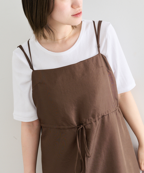U by SPICK&SPAN(ユーバイスピックアンドスパン)の「Atelier Edition/アトリエ エディション FLOUNCE DETAIL DRESS(ワンピース・レディース・ブラウン/アイボリー・MEDIUM)」の12枚目の写真