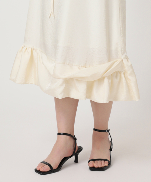 U by SPICK&SPAN(ユーバイスピックアンドスパン)の「Atelier Edition/アトリエ エディション FLOUNCE DETAIL DRESS(ワンピース・レディース・ブラウン/アイボリー・MEDIUM)」の18枚目の写真