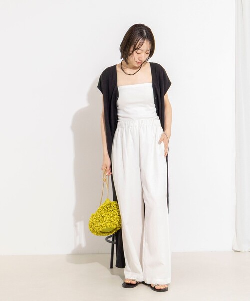 NOLLEY’S(ノーリーズ)の「ウォッシャブルセルロースリネンイージーパンツ(その他パンツ・レディース・ホワイト/ネイビー/ベージュ・36/38)」の10枚目の写真