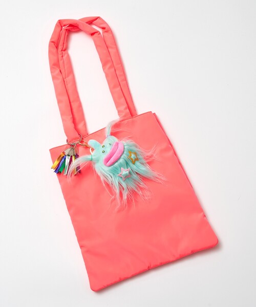 cheek(BAG)(チーク)の「【cheek】neon monster tote ネオンモンスター フラット トートバッグ サステナブル エコバッグ(トートバッグ・レディース・ピンク/グリーン/オレンジ/イエロー・フリー)」の6枚目の写真