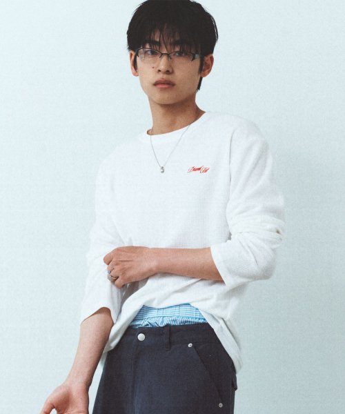 DRUNKTXT(ドランクテキスト)の「Waffle Long Sleeve White(Tシャツ/カットソー・メンズ・その他・FREE)」の1枚目の写真