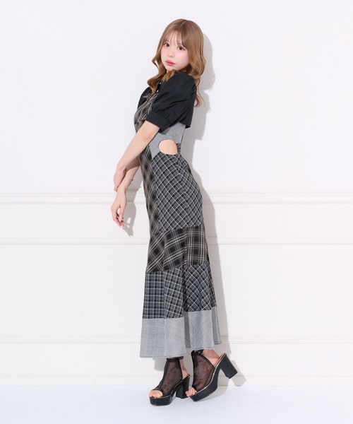 apres jour(アプレジュール)の「サイドカット切り替えチェックキャミワンピース(ワンピース・レディース・ブラウン系その他/ブラック系その他・MEDIUM/SMALL/X-LARGE)」の8枚目の写真