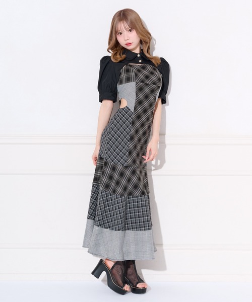 apres jour(アプレジュール)の「サイドカット切り替えチェックキャミワンピース(ワンピース・レディース・ブラウン系その他/ブラック系その他・MEDIUM/SMALL/X-LARGE)」の7枚目の写真
