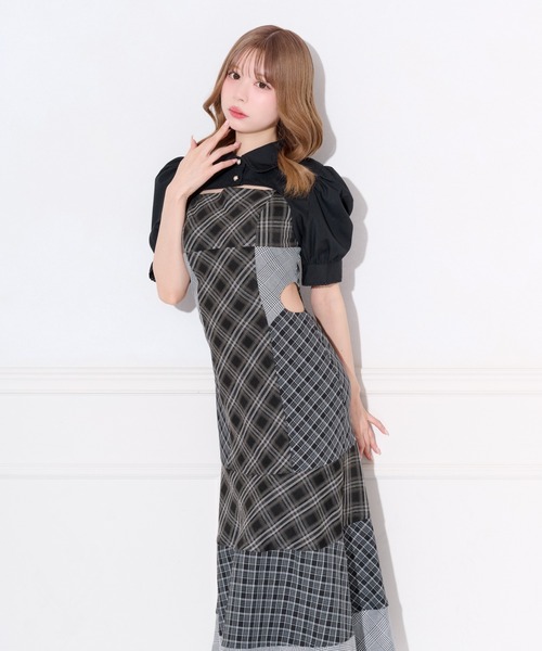 apres jour(アプレジュール)の「サイドカット切り替えチェックキャミワンピース(ワンピース・レディース・ブラウン系その他/ブラック系その他・MEDIUM/SMALL/X-LARGE)」の5枚目の写真