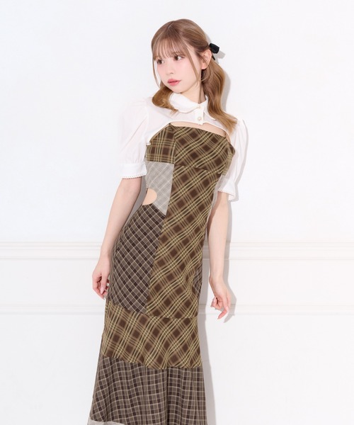 apres jour(アプレジュール)の「サイドカット切り替えチェックキャミワンピース(ワンピース・レディース・ブラウン系その他/ブラック系その他・MEDIUM/SMALL/X-LARGE)」の10枚目の写真