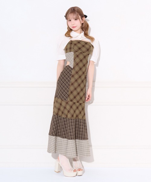apres jour(アプレジュール)の「サイドカット切り替えチェックキャミワンピース(ワンピース・レディース・ブラウン系その他/ブラック系その他・MEDIUM/SMALL/X-LARGE)」の12枚目の写真