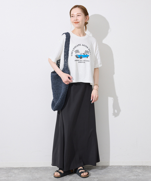Collegiate Pacific(カレッジエイトパシフィック)の「Collegiate Pacific/カレッジエイト パシフィック SLOBE別注 ショートTシャツ(Tシャツ/カットソー・レディース・ボルドー/ホワイト/チャコールグレー・FREE)」の5枚目の写真