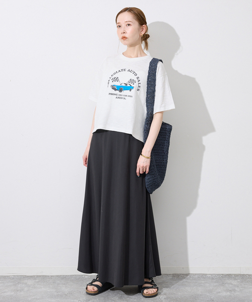 Collegiate Pacific(カレッジエイトパシフィック)の「Collegiate Pacific/カレッジエイト パシフィック SLOBE別注 ショートTシャツ(Tシャツ/カットソー・レディース・ボルドー/ホワイト/チャコールグレー・FREE)」の6枚目の写真