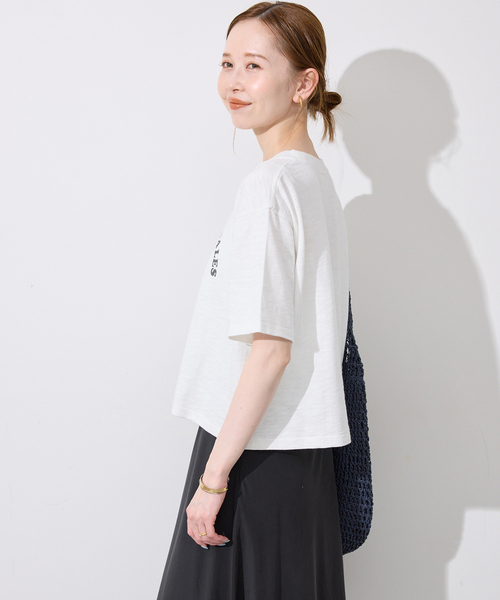 Collegiate Pacific(カレッジエイトパシフィック)の「Collegiate Pacific/カレッジエイト パシフィック SLOBE別注 ショートTシャツ(Tシャツ/カットソー・レディース・ボルドー/ホワイト/チャコールグレー・FREE)」の10枚目の写真