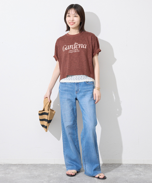 Collegiate Pacific(カレッジエイトパシフィック)の「Collegiate Pacific/カレッジエイト パシフィック SLOBE別注 ショートTシャツ(Tシャツ/カットソー・レディース・ボルドー/ホワイト/チャコールグレー・FREE)」の21枚目の写真