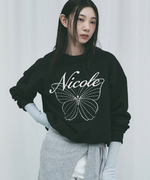 NICOLE BUTTERFLY SWEATSHIRT_BLACK CREAM