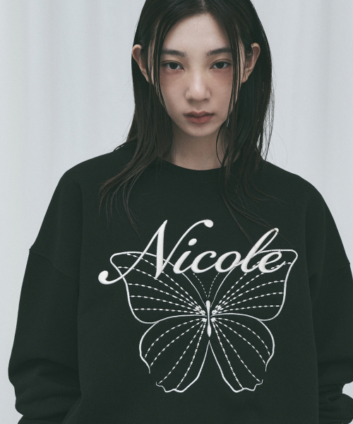 NICK&NICOLE(ニックアンドニコール)の「NICOLE BUTTERFLY SWEATSHIRT_BLACK CREAM(スウェット・レディース・その他・FREE)」の3枚目の写真