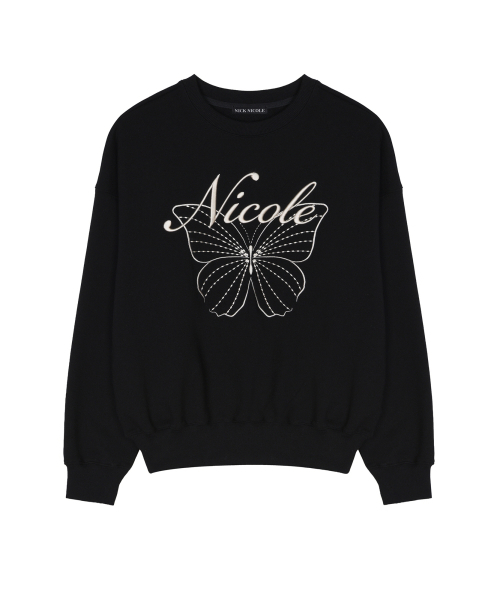 NICK&NICOLE(ニックアンドニコール)の「NICOLE BUTTERFLY SWEATSHIRT_BLACK CREAM(スウェット・レディース・その他・FREE)」の4枚目の写真