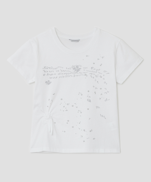 TYPESERVICE（タイプサービス）の「Glittered Spiral Ruched Top [White]（Tシャツ/カットソー・レディース・その他・FREE）」の2枚目の写真