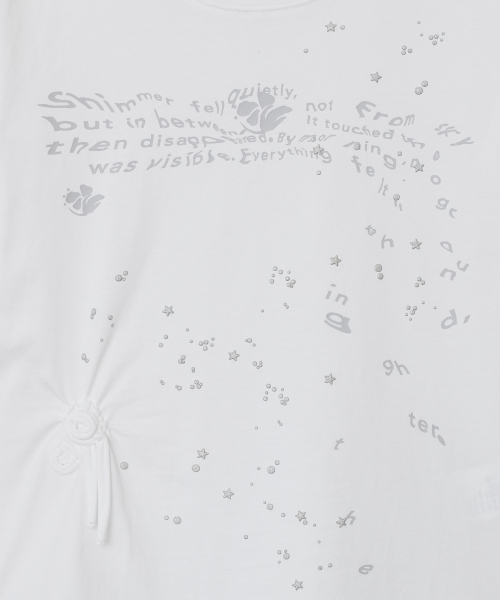 TYPESERVICE（タイプサービス）の「Glittered Spiral Ruched Top [White]（Tシャツ/カットソー・レディース・その他・FREE）」の4枚目の写真