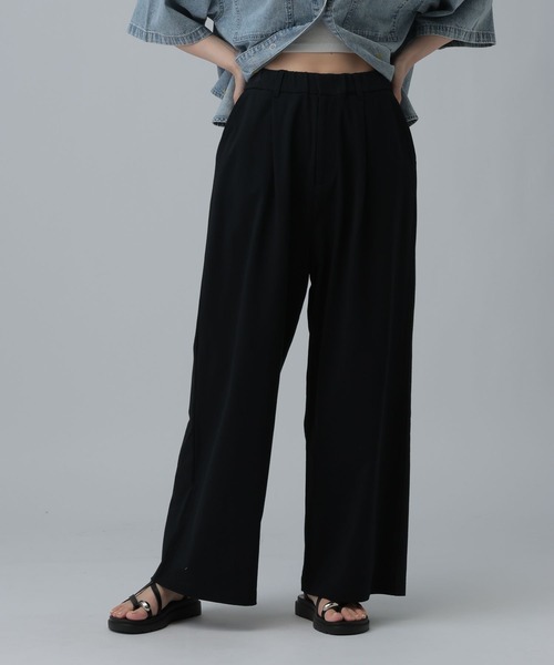 LEPSIM（レプシィム）の「ミニ裏毛ストレートパンツ　675130（その他パンツ・レディース・グレー/ブラック・MEDIUM/LARGE）」の2枚目の写真