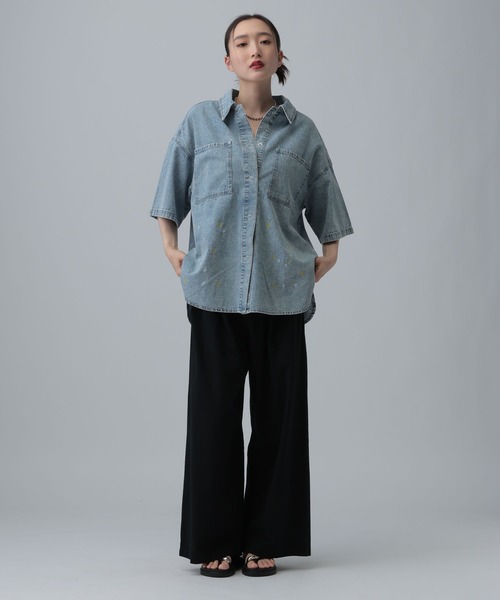 LEPSIM（レプシィム）の「ミニ裏毛ストレートパンツ　675130（その他パンツ・レディース・グレー/ブラック・MEDIUM/LARGE）」の3枚目の写真