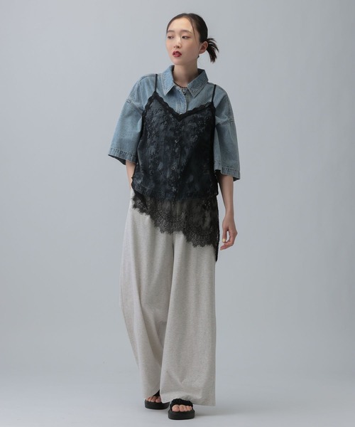 LEPSIM（レプシィム）の「ミニ裏毛ストレートパンツ　675130（その他パンツ・レディース・グレー/ブラック・MEDIUM/LARGE）」の10枚目の写真
