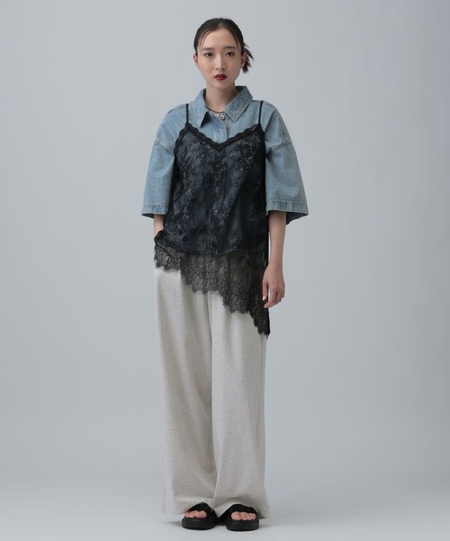 LEPSIM（レプシィム）の「ミニ裏毛ストレートパンツ　675130（その他パンツ・レディース・グレー/ブラック・MEDIUM/LARGE）」の11枚目の写真