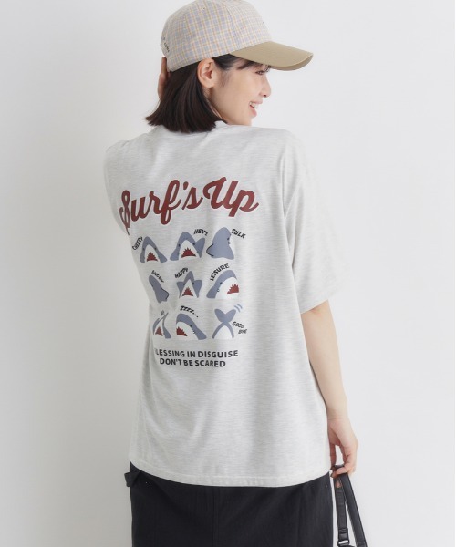 まさ sama HONEYSUCKLE ROSE(ハニーサックルローズ)サメプリントビッグTシャツ（T