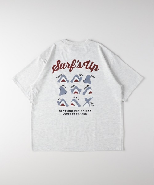 Right-on(ライトオン)の「HONEYSUCKLE ROSE(ハニーサックルローズ)サメプリントビッグTシャツ(Tシャツ/カットソー・レディース・ネイビー/オフホワイト・L/M)」の10枚目の写真