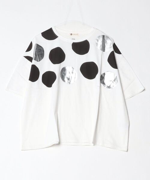 BARNDOOR(バーンドア)の「20/-天竺 ドット箔プリントT 26SS 半袖(Tシャツ/カットソー・レディース・ホワイト系その他2/ホワイト系2/ホワイト系その他3/ホワイト系3/グレー系3/グレー系2・FREE)」の1枚目の写真