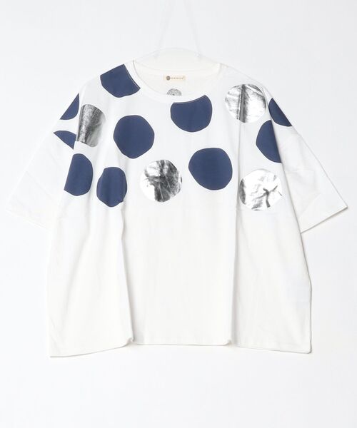 BARNDOOR(バーンドア)の「20/-天竺 ドット箔プリントT 26SS 半袖(Tシャツ/カットソー・レディース・ホワイト系その他2/ホワイト系2/ホワイト系その他3/ホワイト系3/グレー系3/グレー系2・FREE)」の2枚目の写真