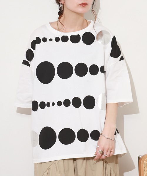 BARNDOOR(バーンドア)の「20/-天竺 ドット箔プリントT 26SS 半袖(Tシャツ/カットソー・レディース・ホワイト系その他2/ホワイト系2/ホワイト系その他3/ホワイト系3/グレー系3/グレー系2・FREE)」の18枚目の写真