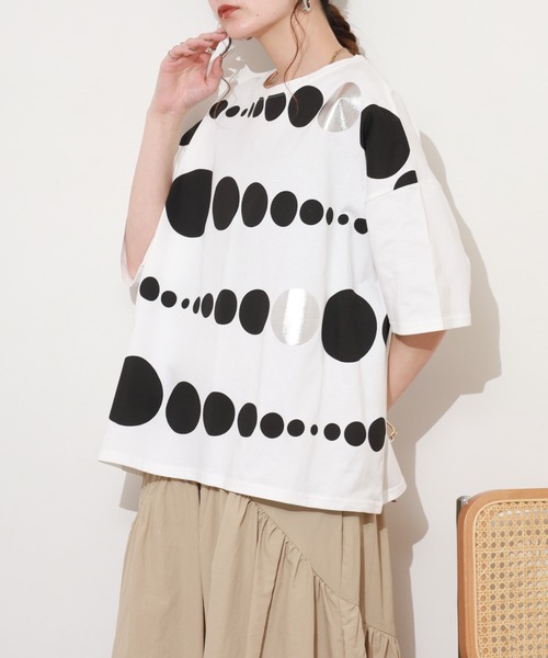 BARNDOOR(バーンドア)の「20/-天竺 ドット箔プリントT 26SS 半袖(Tシャツ/カットソー・レディース・ホワイト系その他2/ホワイト系2/ホワイト系その他3/ホワイト系3/グレー系3/グレー系2・FREE)」の20枚目の写真