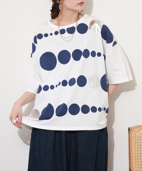 BARNDOOR(バーンドア)の「20/-天竺 ドット箔プリントT 26SS 半袖(Tシャツ/カットソー・レディース・ホワイト系その他2/ホワイト系2/ホワイト系その他3/ホワイト系3/グレー系3/グレー系2・FREE)」の11枚目の写真